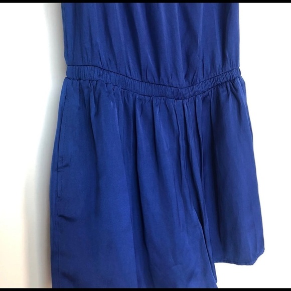 LOFT Blue Sleeveless Tie Back Romper small - Picture 4 of 6